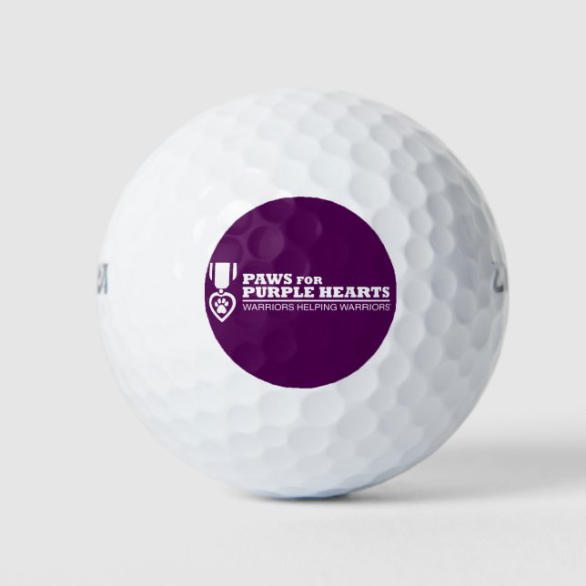 Golf Ball - White Logo on Purple (Front)