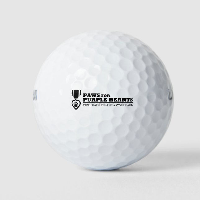 Golf Ball - White w Black Logo (Front)