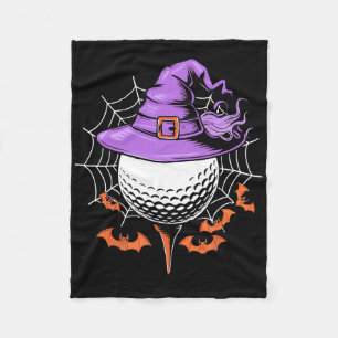 Golf Ball Witch Hat Pumpkin Spooky Halloween Costu Fleece Blanket