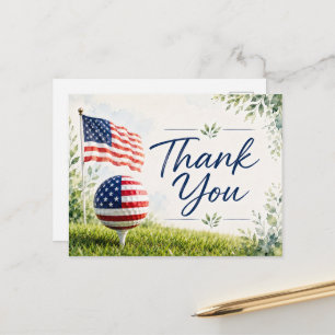 Golf ball with American flag golf tournament Postcard
