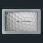 Golf Ball with Custom Text Belt Buckle<br><div class="desc">Customise this Golf Ball image with Text of your choosing.  Unique design for the casual golfer to the professional at Heart. Classy and unique,  this will surely impress your golfing buddies at the next tournament.</div>