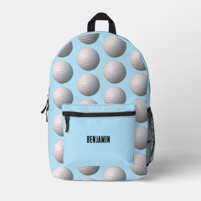 Golf Ball with Dimples Personalised Printed Backpack (Front)