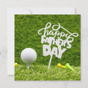 Golf ball with Happy Father's Day sign on green  C Card