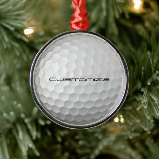 Golf Ball with Personalised Name Metal Tree Decoration