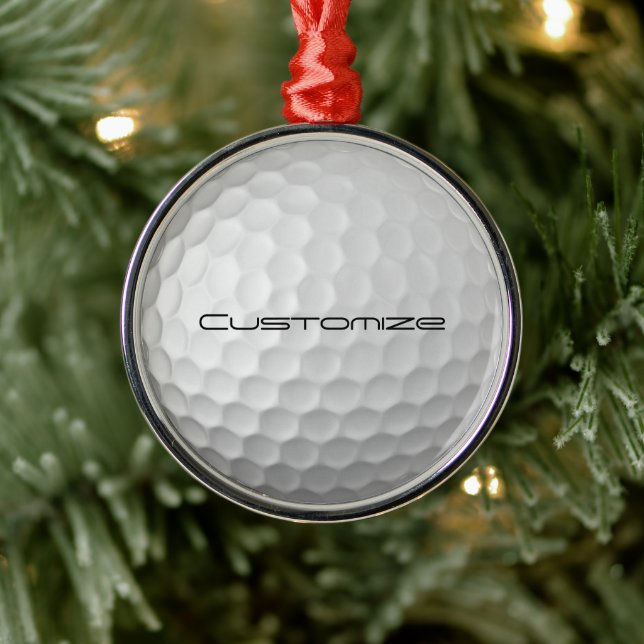 Golf Ball with Personalised Name Metal Tree Decoration (Tree)