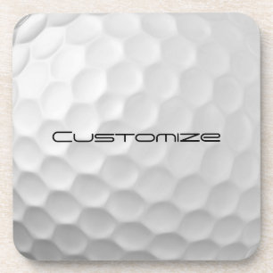 Golf Ball with Personalised Text Coaster