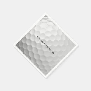 Golf Ball with Personalised Text Napkin