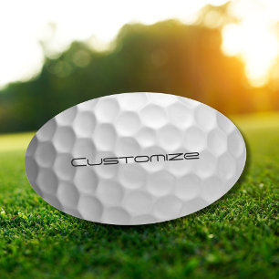 Golf Ball with Personalised Text Oval Sticker