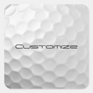 Golf Ball with Personalised Text Square Sticker