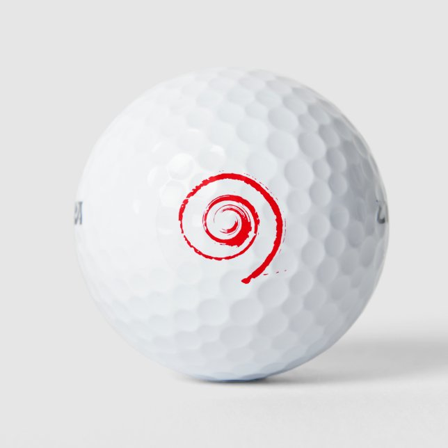 Golf Ball with Red Twirl (Front)
