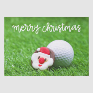 Golf ball with Santa Claus on green Christmas Tissue Paper
