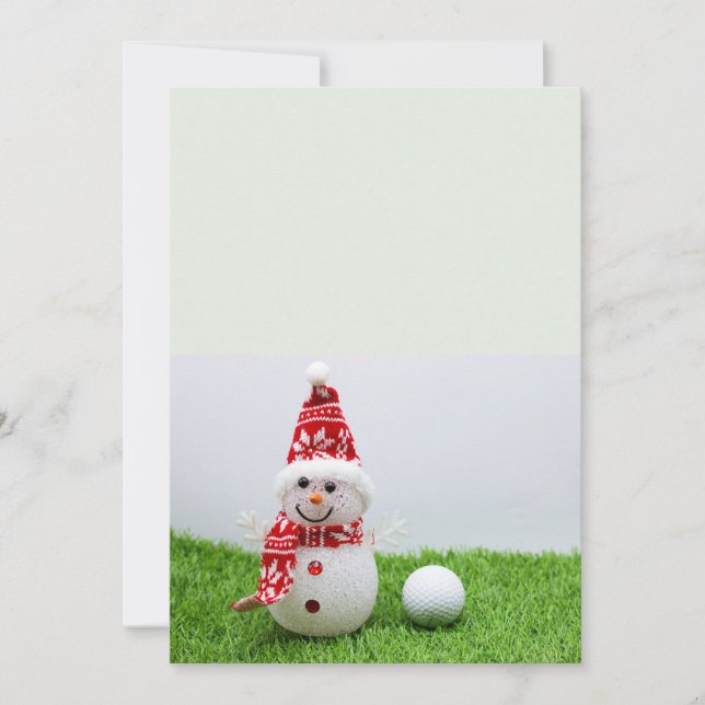 Golf ball with Snowman  golfer Christmas Holiday (Front)