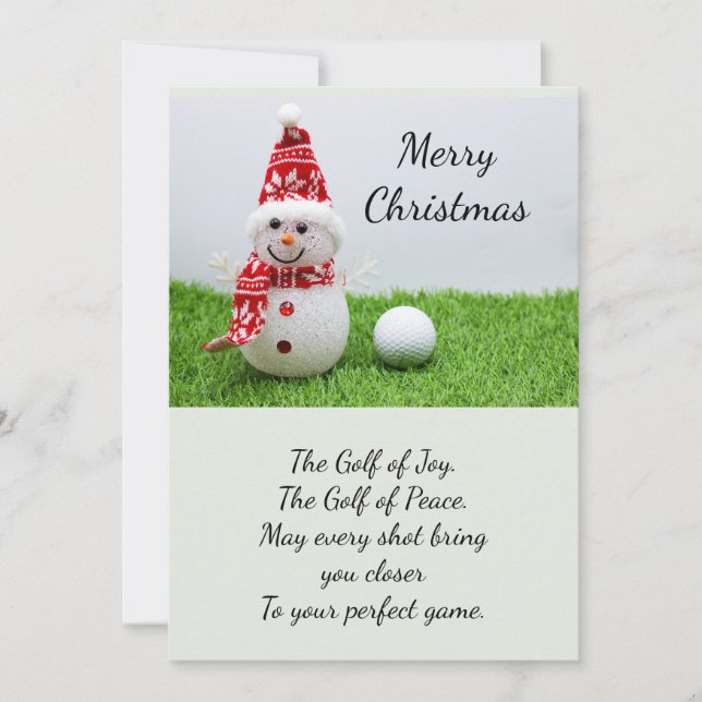 Golf ball with Snowman  golfer Christmas Holiday (Front)