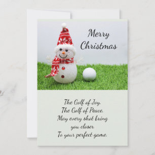 Golf ball with Snowman golfer Christmas Holiday