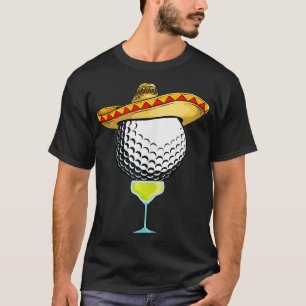 Golf Ball With Sombrero and Margarita Golfer  T-Shirt
