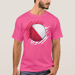 Golf Ball With The Flag Of Poland T-Shirt