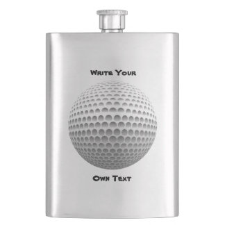 Golf Ball - Write Your Own Text Hip Flask