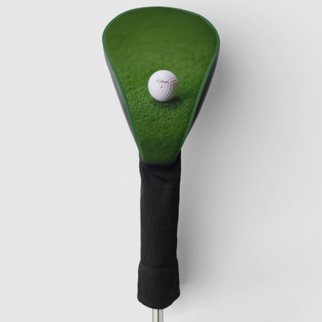 Golf ballon a green surface Driver Golf Head Cover (Front)