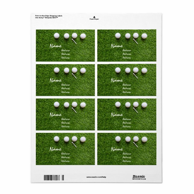 Golf balls and tee on green grass (Full Sheet)