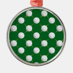 Golf balls and Tees on Green Metal Tree Decoration