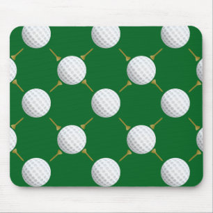 Golf balls and Tees on Green Mouse Mat
