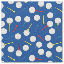 Golf Balls and Tees Pattern on Blue