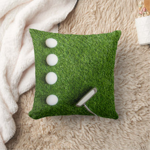 Golf Balls are on green grass Cushion
