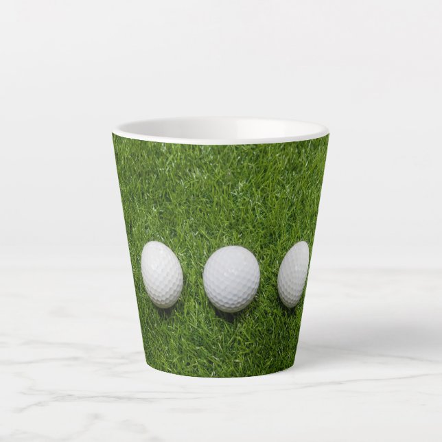 Golf Balls are on green grass Latte Mug (Front)