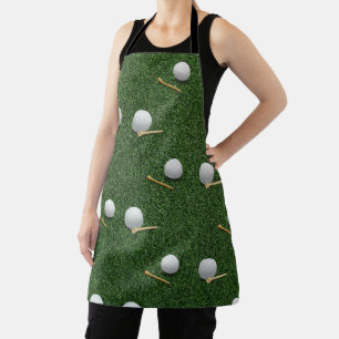 Golf Balls are on green grass mad about golf Apron