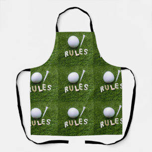 Golf Balls are on green grass mad about golf Apron