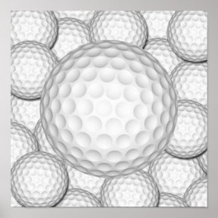 Golf Balls Collage Poster