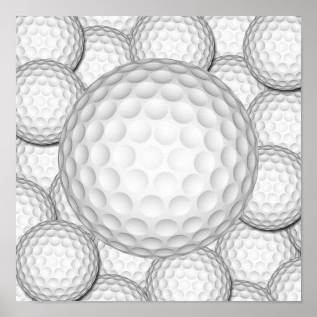 Golf Balls Collage Poster (Front)