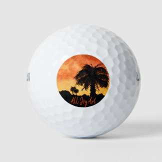 Golf Balls - "Desert Gold Sunset" by All Joy Art