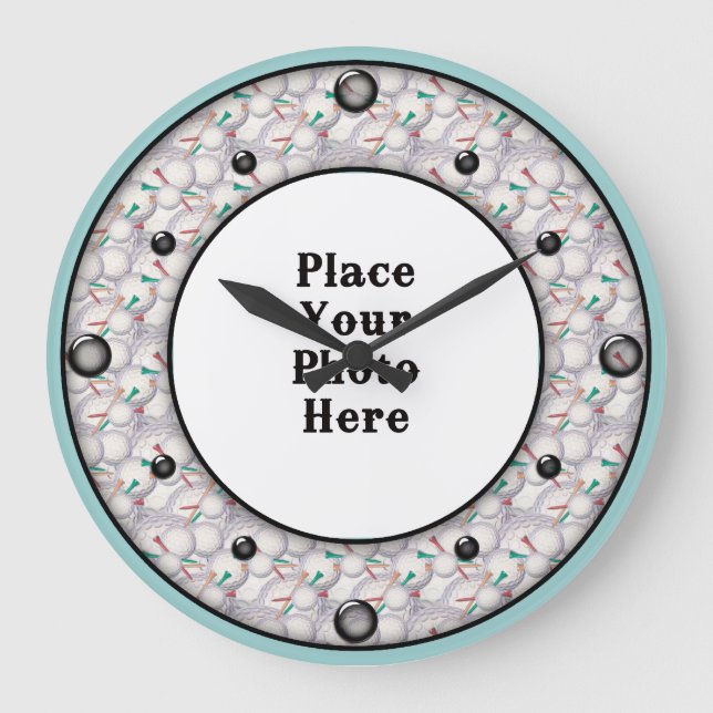 Golf Balls Frame Your Photo Wall Clock (Front)