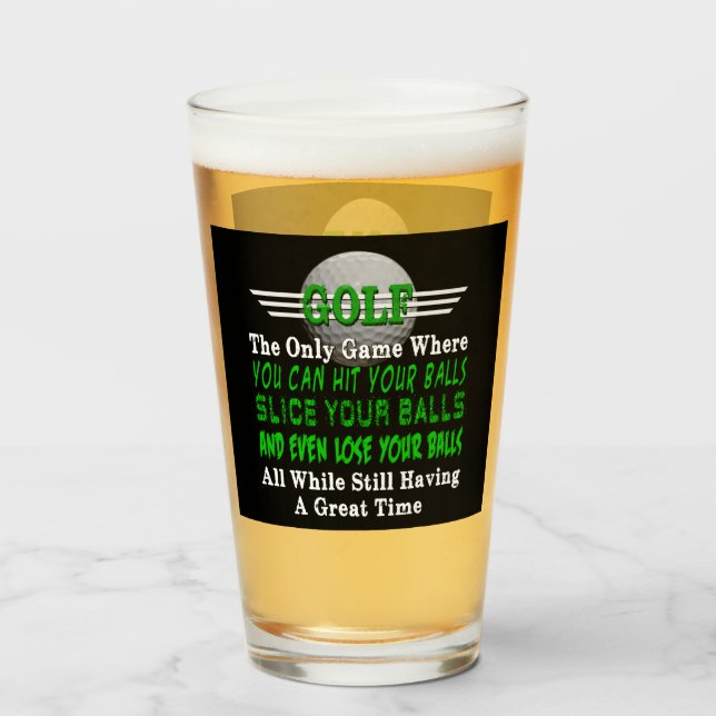 Golf Balls Humour   Glass (Front Filled)