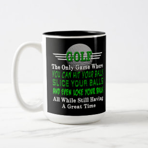 Golf Balls Humour Two-Tone Coffee Mug