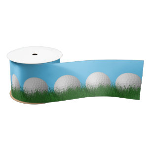 Golf Balls In Grass Satin Ribbon