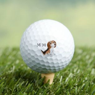 Golf Balls Monogrammed Beagle Dog Design