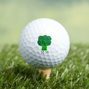 Golf Balls Monogrammed Broccoli Design