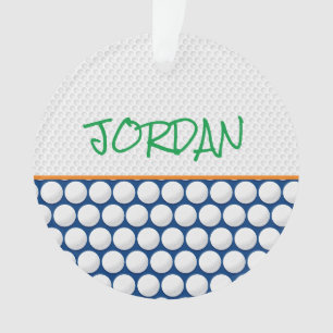 Golf Balls NAME Modern Golfing Kids Colourful Fun Ornament