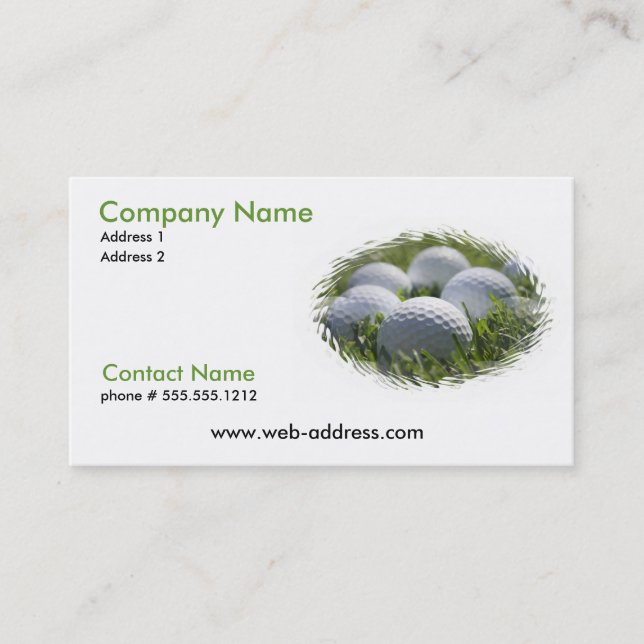 Golf Balls on a Business Card (Front)