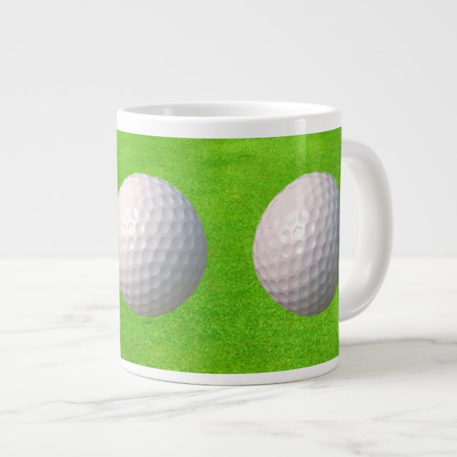 Golf Balls on Greens Golfer Large Coffee Mug (Front Right)