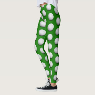 Golf Balls Pattern Cool girly green sport gift Leggings