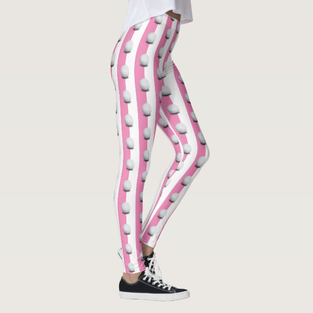 Golf Balls Pattern | Cool girly pink sport gift Leggings (Right)