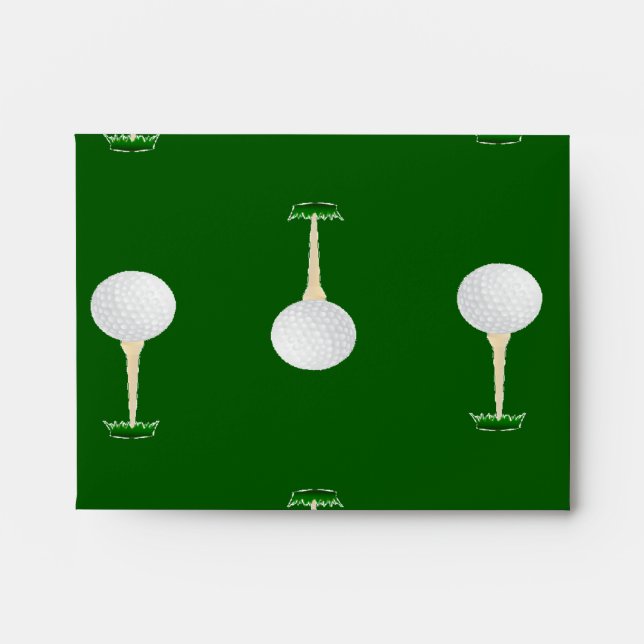Golf balls pattern on green envelope (Front)