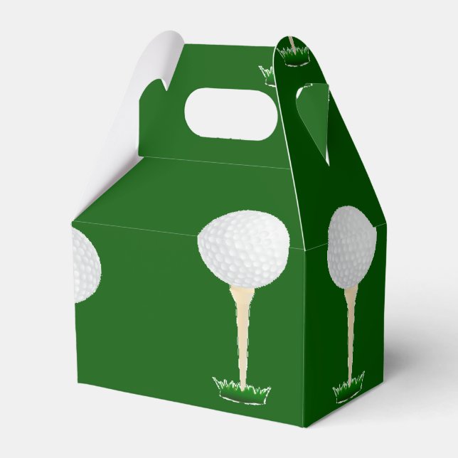 Golf balls pattern on green favour box (Front Side)
