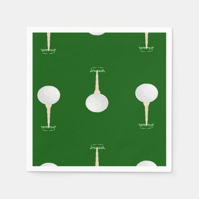 Golf balls pattern on green napkin (Front)