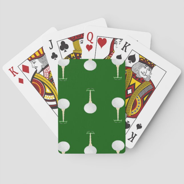 Golf balls pattern on green playing cards (Back)