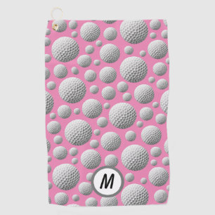 Golf Balls Pink Monogram Towel
