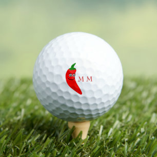 Golf Balls Red Chilli Pepper Design